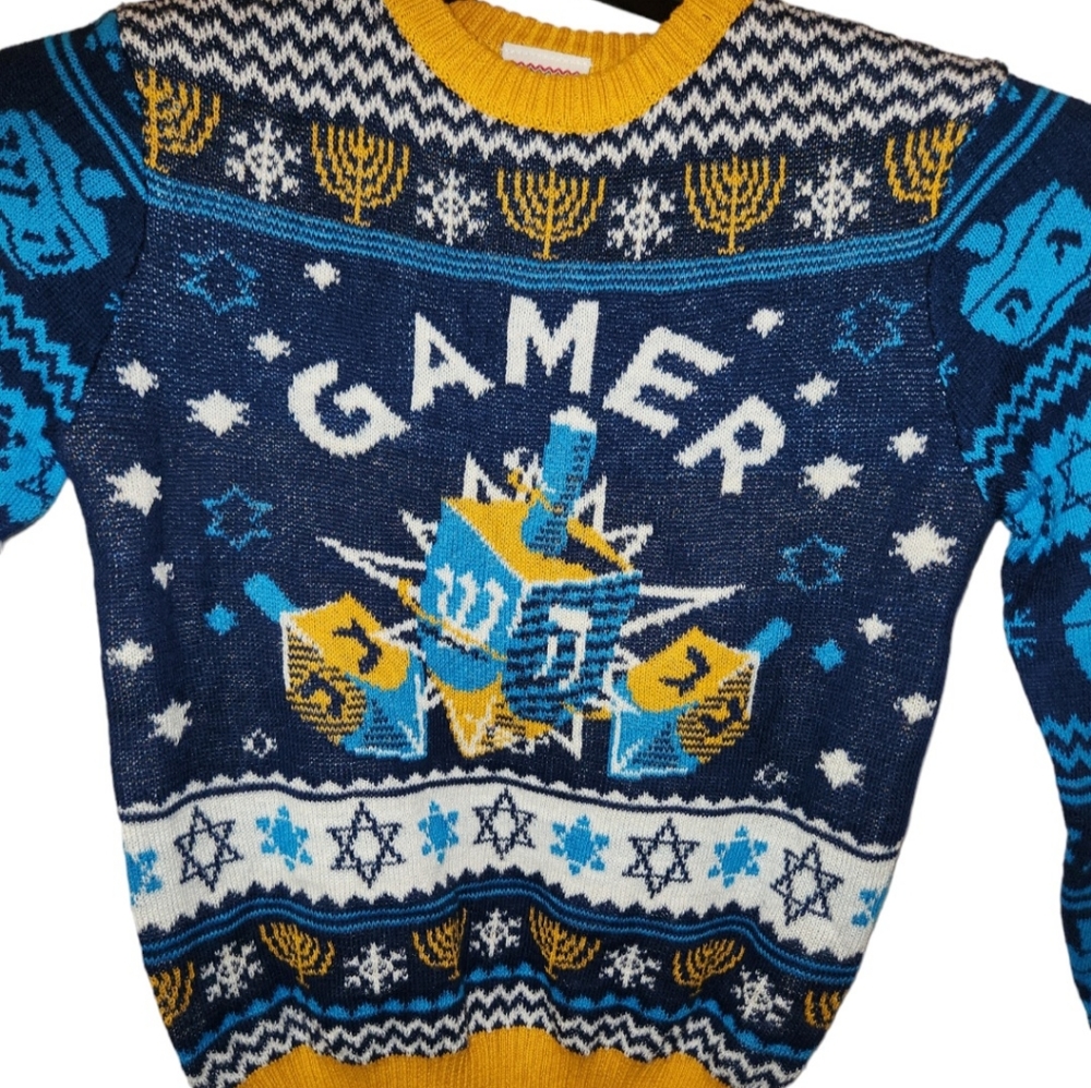 Hanukkah 🕎 Gamer Sweater By Well Worn Holiday Sweater